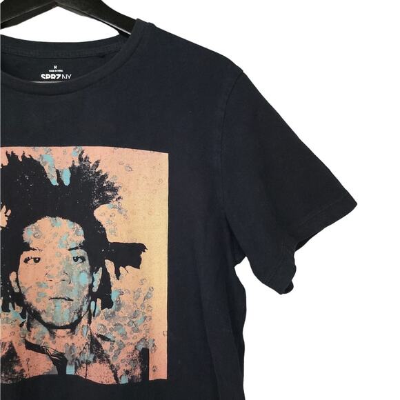 Andy Warhol Jean Michel Basquiat Graphic T-Shirt Size Medium Black SPRZNY - Picture 6 of 13